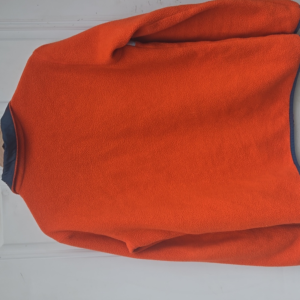Cotopaxi Orange Fleece Jacket with Navy, Blue & Light Gray Stripes - Picture 4 of 4